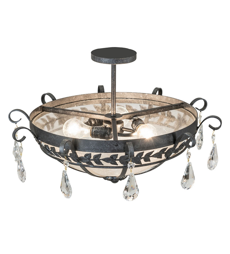 Meyda Tiffany 277034 Three Light Semi-Flushmount, Smoke