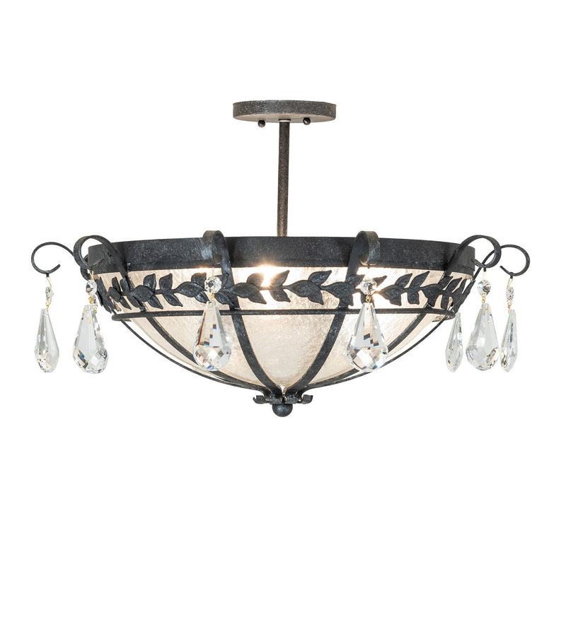 Meyda Tiffany 277034 Three Light Semi-Flushmount, Smoke