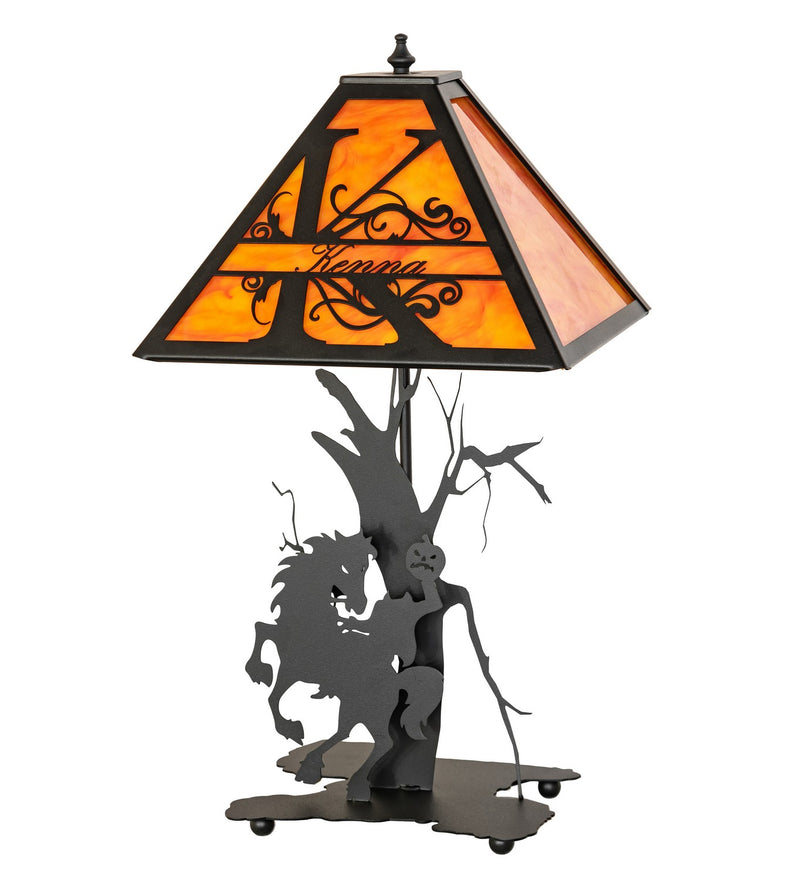 Meyda Tiffany 277444 One Light Table Lamp, Textured Black