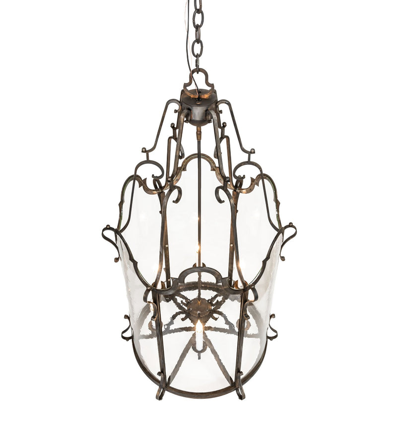 Meyda Tiffany 278772 Six Light Foyer Lantern, Blackened Steel