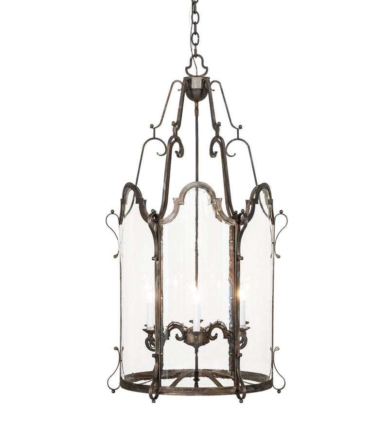 Meyda Tiffany 278772 Six Light Foyer Lantern, Blackened Steel