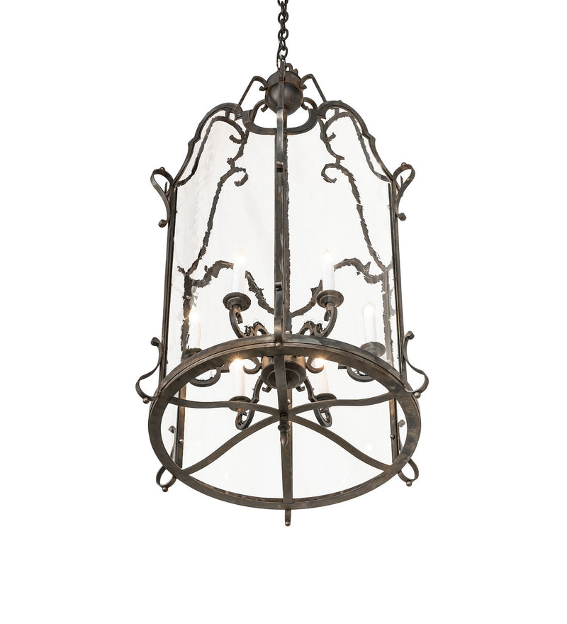 Meyda Tiffany 278772 Six Light Foyer Lantern, Blackened Steel