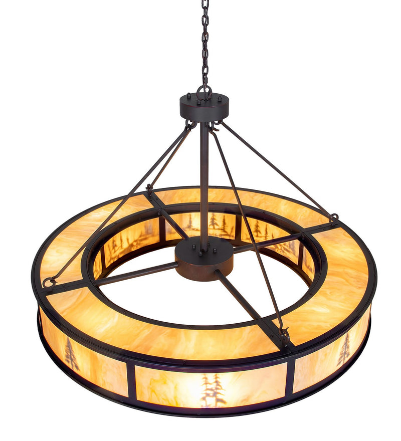 Meyda Tiffany 282336 Eight Light Pendant, Copper Metallic/Black Cherry