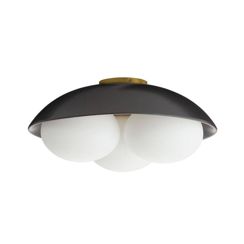 Arteriors GADFC02 Three Light Flush Mount, Matte Black