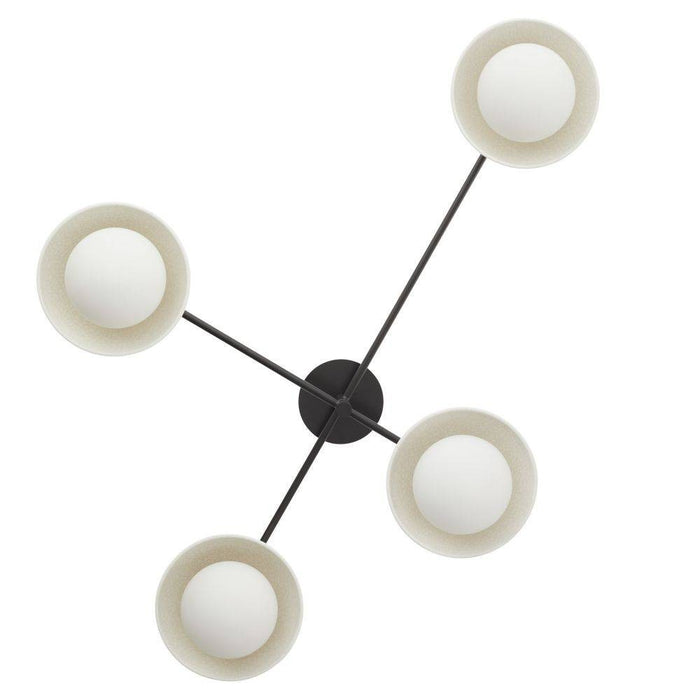 Arteriors GADFC03 Four Light Flush Mount, Ivory Stained Crackle