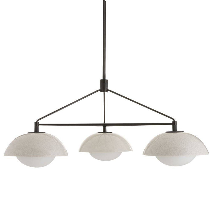 Arteriors GADMC01 Three Light Chandelier, Ivory Stained Crackle