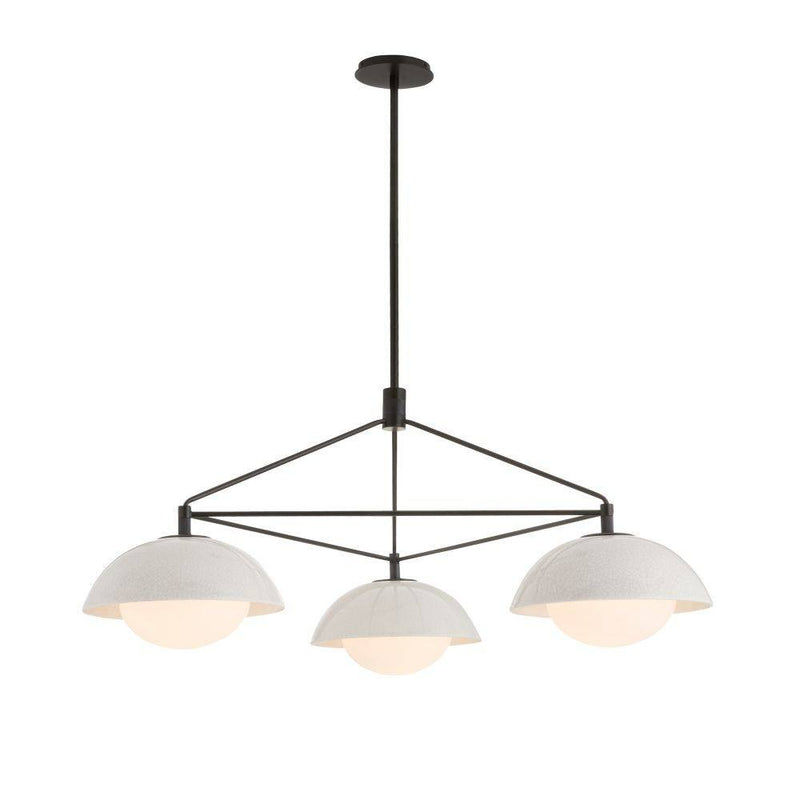 Arteriors GADMC01 Three Light Chandelier, Ivory Stained Crackle