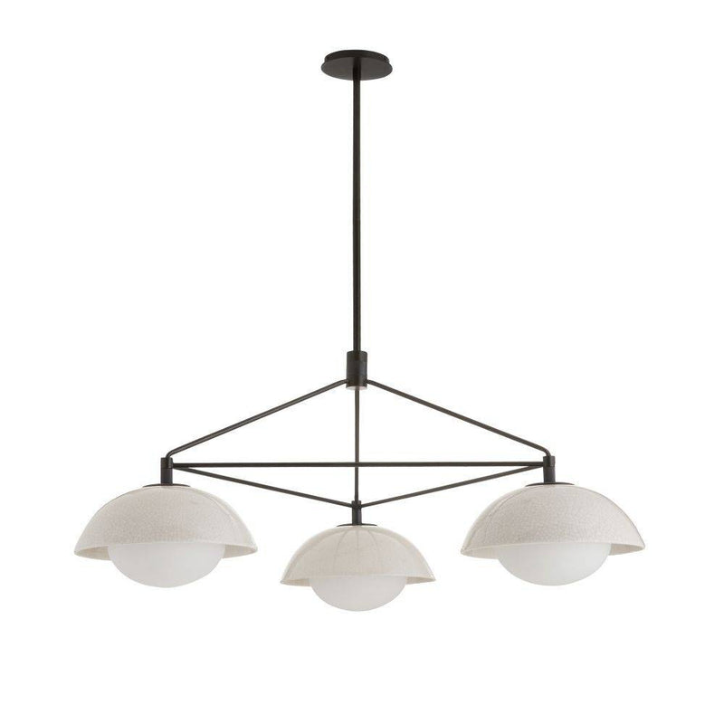 Arteriors GADMC01 Three Light Chandelier, Ivory Stained Crackle