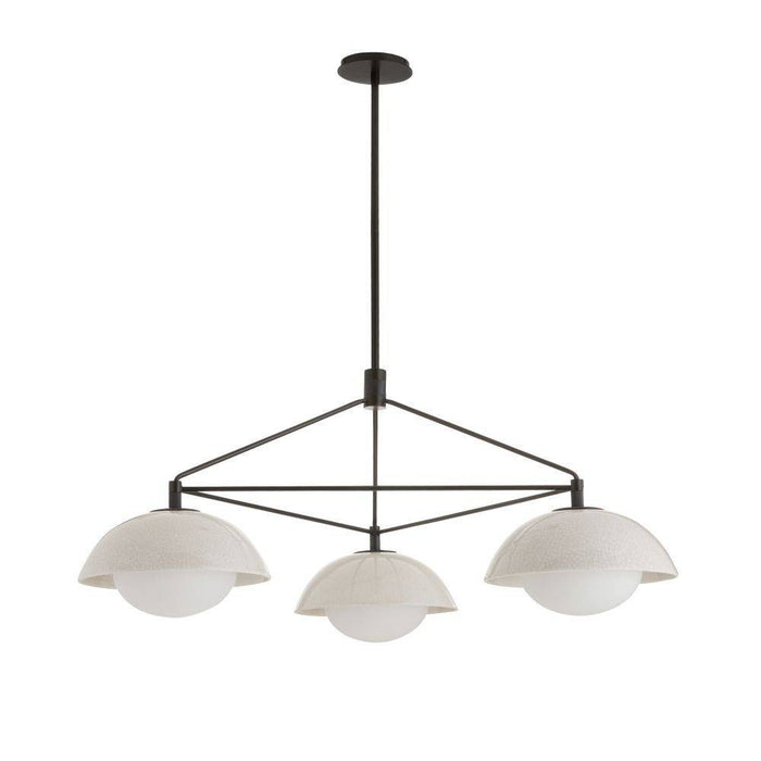 Arteriors GADMC01 Three Light Chandelier, Ivory Stained Crackle