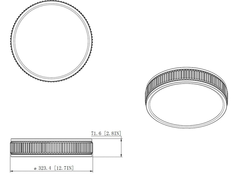 Z-Lite 1013F12-MGLD-LED LED Flush Mount, Modern Gold