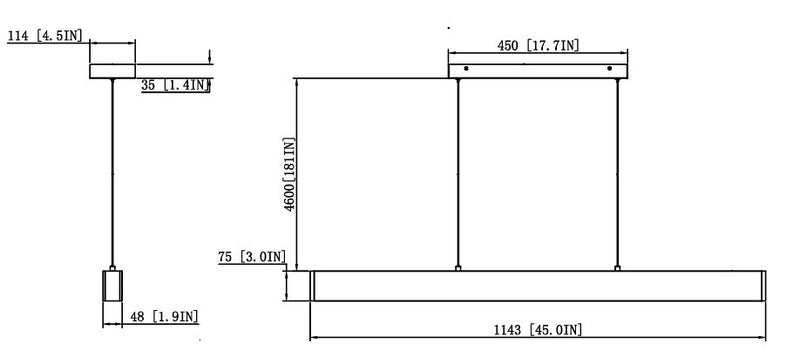 Z-Lite 1016-45L-MB-LED LED Linear Chandelier, Matte Black