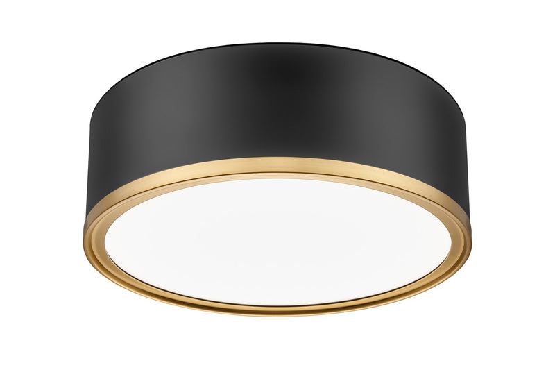 Z-Lite 1018F12-MB-MGLD-LED LED Flush Mount, Matte Black + Modern Gold
