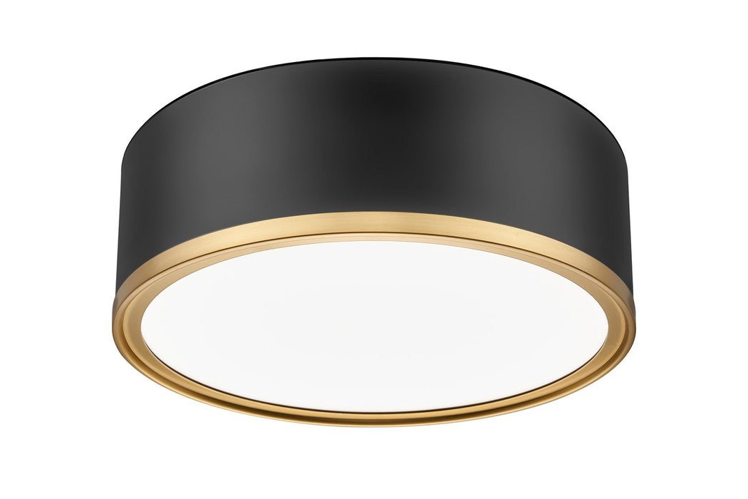 Z-Lite 1018F12-MB-MGLD-LED LED Flush Mount, Matte Black + Modern Gold