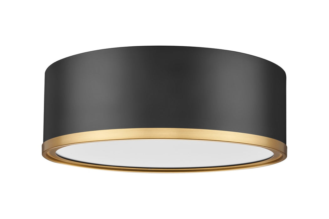 Z-Lite 1018F12-MB-MGLD-LED LED Flush Mount, Matte Black + Modern Gold