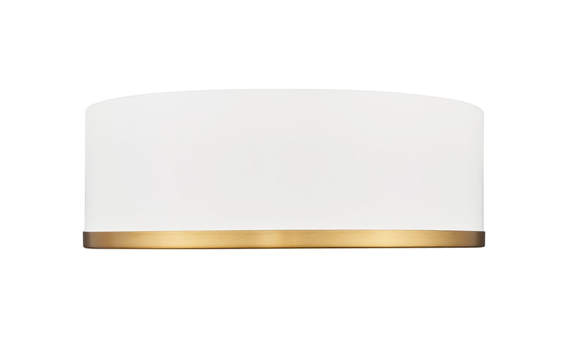 Z-Lite 1018F12-MW-MGLD-LED LED Flush Mount, Matte White + Modern Gold