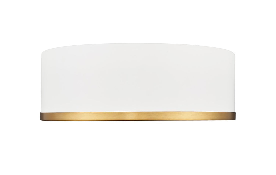 Z-Lite 1018F12-MW-MGLD-LED LED Flush Mount, Matte White + Modern Gold