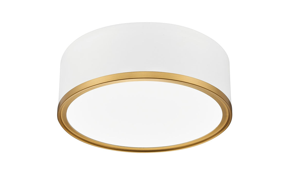 Z-Lite 1018F12-MW-MGLD-LED LED Flush Mount, Matte White + Modern Gold