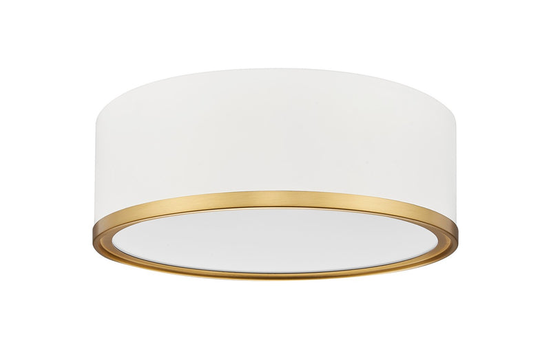 Z-Lite 1018F12-MW-MGLD-LED LED Flush Mount, Matte White + Modern Gold