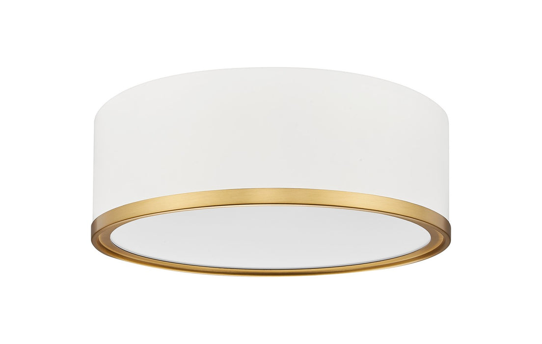 Z-Lite 1018F12-MW-MGLD-LED LED Flush Mount, Matte White + Modern Gold