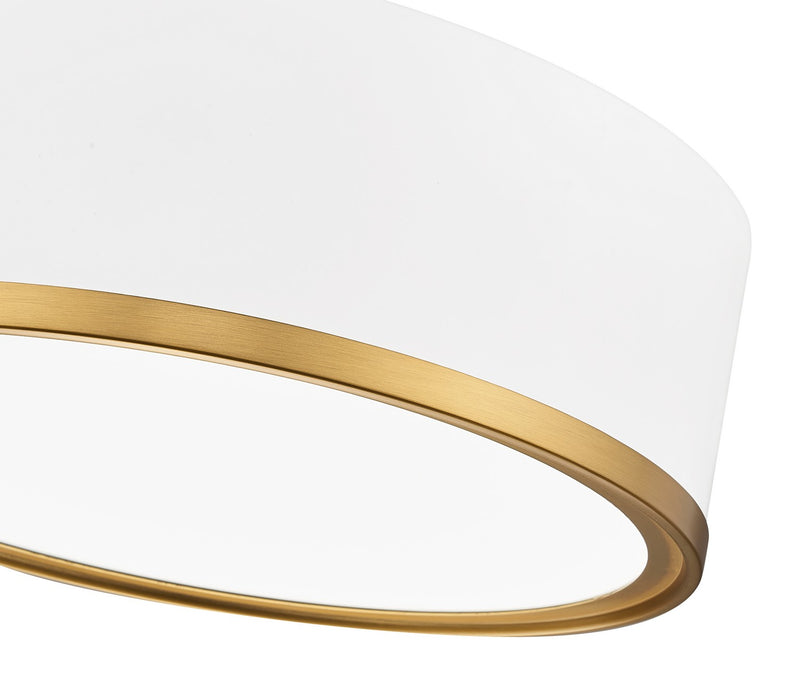 Z-Lite 1018F12-MW-MGLD-LED LED Flush Mount, Matte White + Modern Gold