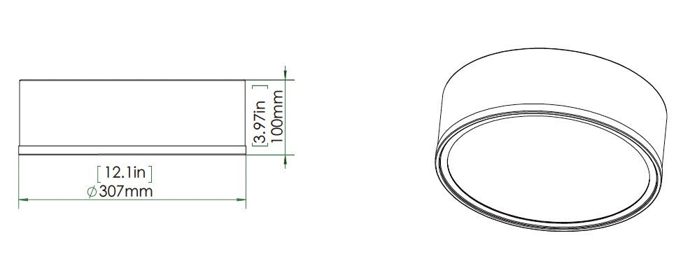 Z-Lite 1018F12-MW-MGLD-LED LED Flush Mount, Matte White + Modern Gold