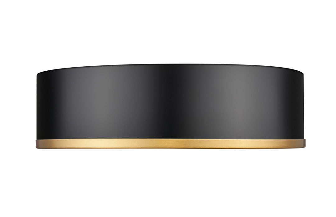 Z-Lite 1018F16-MB-MGLD-LED LED Flush Mount, Matte Black + Modern Gold