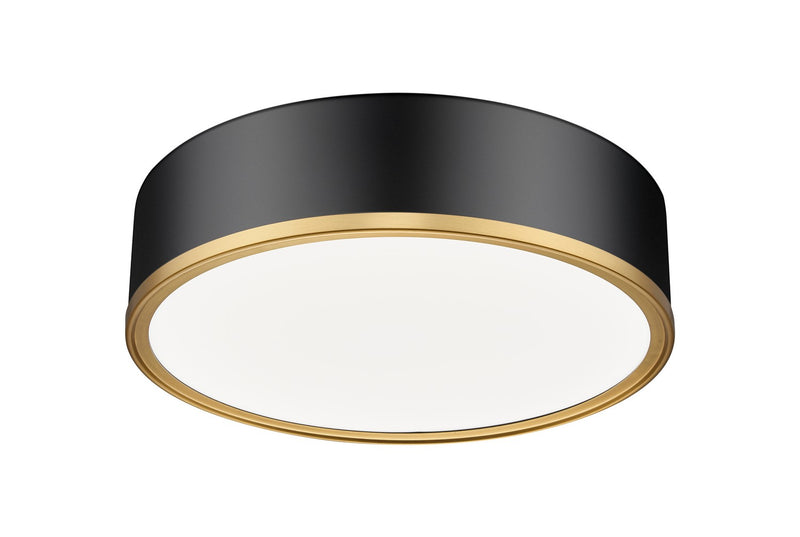 Z-Lite 1018F16-MB-MGLD-LED LED Flush Mount, Matte Black + Modern Gold