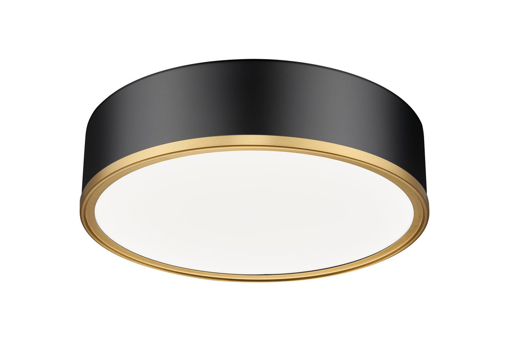 Z-Lite 1018F16-MB-MGLD-LED LED Flush Mount, Matte Black + Modern Gold