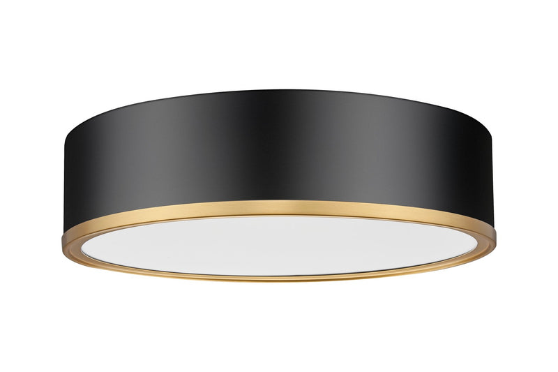 Z-Lite 1018F16-MB-MGLD-LED LED Flush Mount, Matte Black + Modern Gold