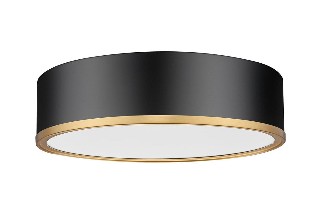 Z-Lite 1018F16-MB-MGLD-LED LED Flush Mount, Matte Black + Modern Gold