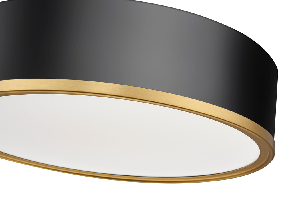 Z-Lite 1018F16-MB-MGLD-LED LED Flush Mount, Matte Black + Modern Gold