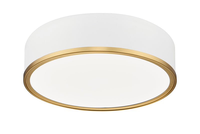 Z-Lite 1018F16-MW-MGLD-LED LED Flush Mount, Matte White + Modern Gold