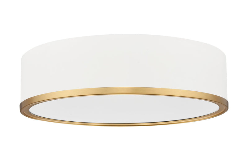 Z-Lite 1018F16-MW-MGLD-LED LED Flush Mount, Matte White + Modern Gold