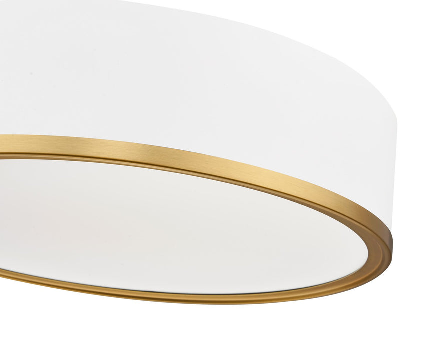 Z-Lite 1018F16-MW-MGLD-LED LED Flush Mount, Matte White + Modern Gold