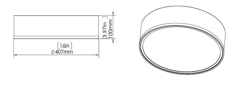 Z-Lite 1018F16-MW-MGLD-LED LED Flush Mount, Matte White + Modern Gold