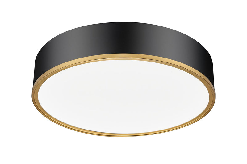 Z-Lite 1018F20-MB-MGLD-LED LED Flush Mount, Matte Black + Modern Gold