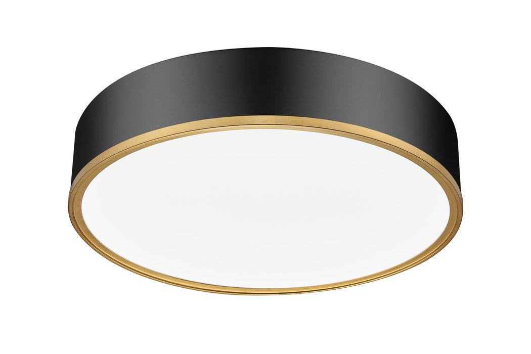 Z-Lite 1018F20-MB-MGLD-LED LED Flush Mount, Matte Black + Modern Gold