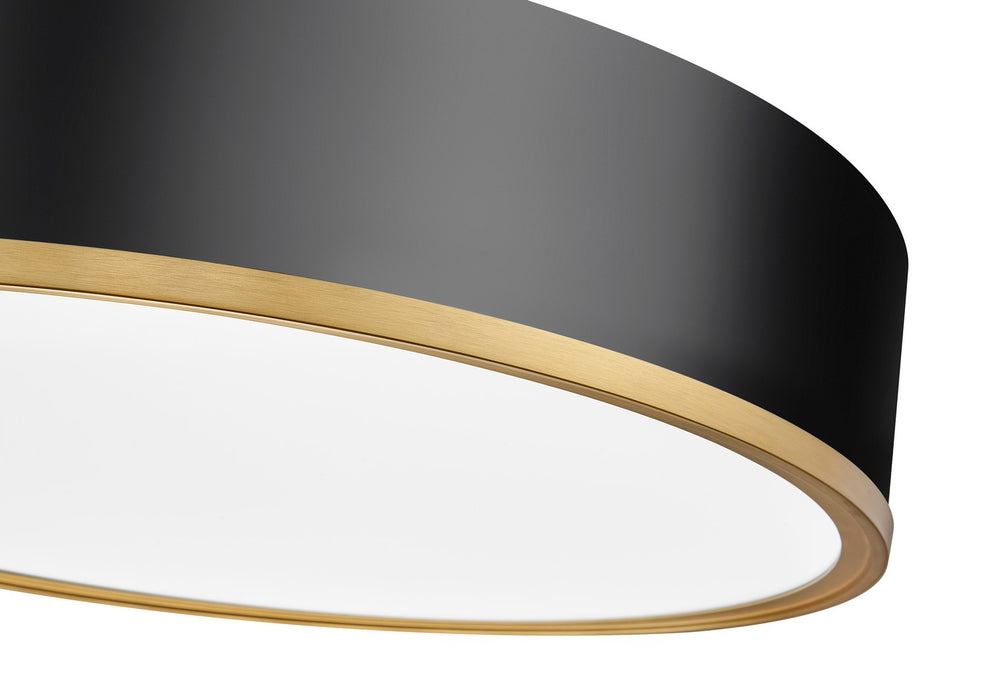 Z-Lite 1018F20-MB-MGLD-LED LED Flush Mount, Matte Black + Modern Gold