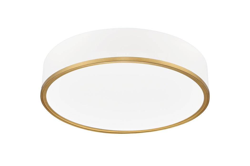 Z-Lite 1018F20-MW-MGLD-LED LED Flush Mount, Matte White + Modern Gold
