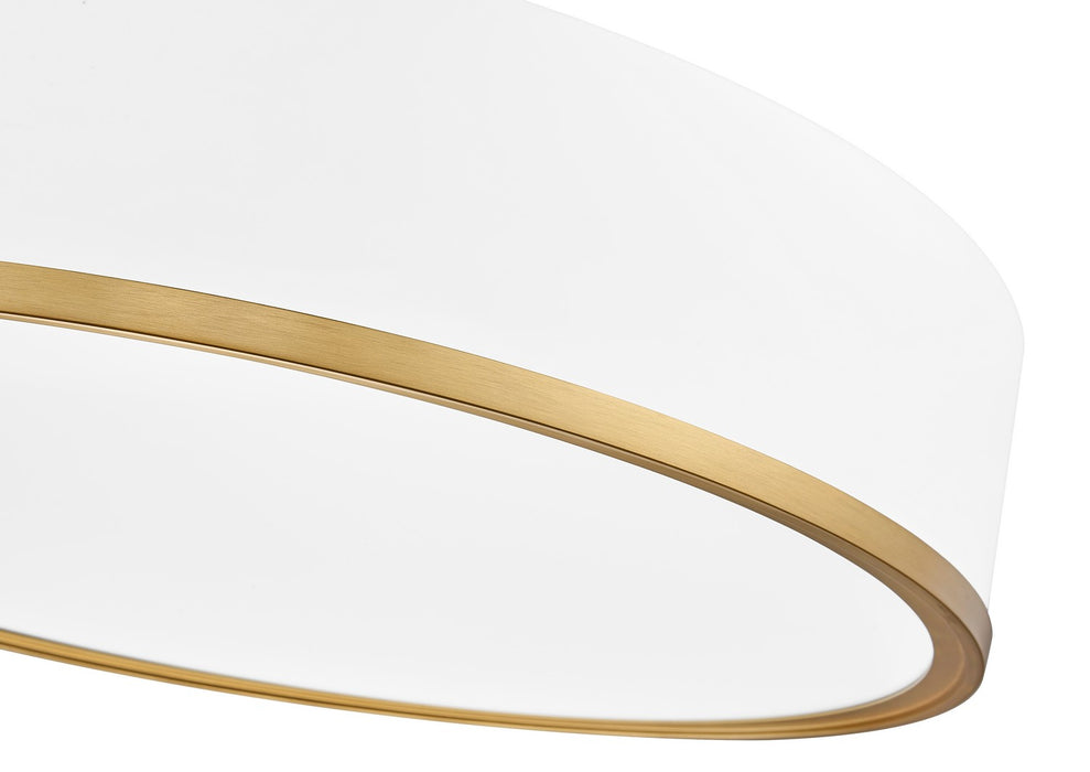 Z-Lite 1018F20-MW-MGLD-LED LED Flush Mount, Matte White + Modern Gold