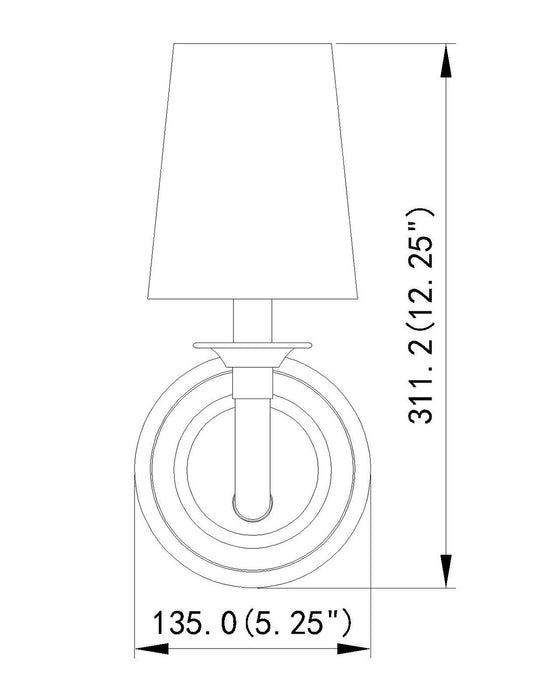 Z-Lite 1950-1S-BN One Light Wall Sconce, Brushed Nickel