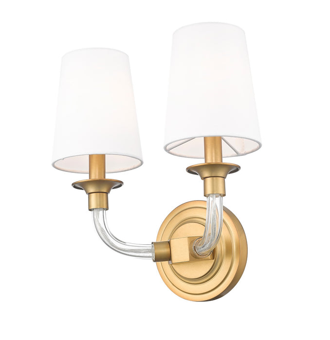 Z-Lite 1950-2S-RB Two Light Wall Sconce, Rubbed Brass