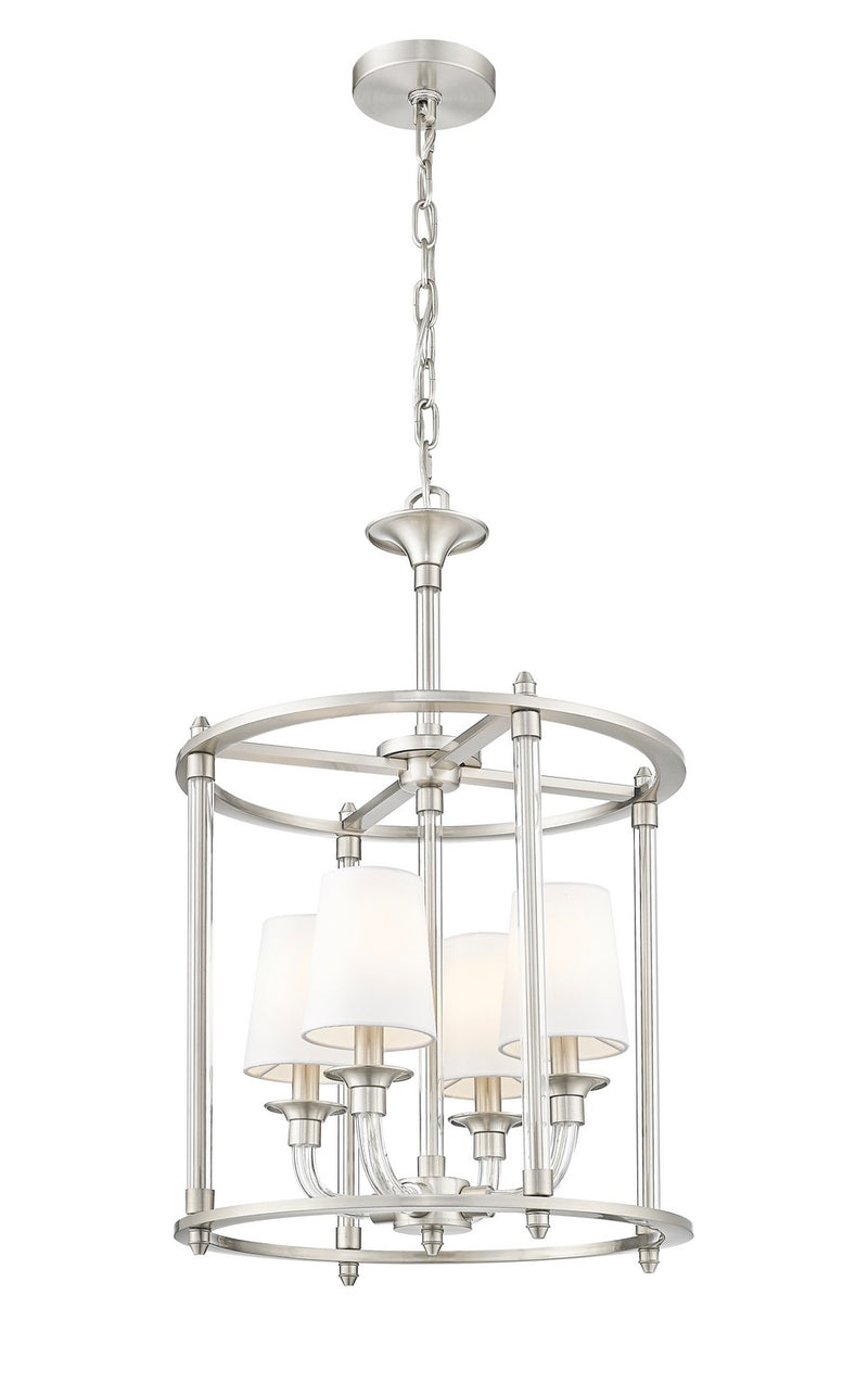 Z-Lite 1950-4C-BN Four Light Chandelier, Brushed Nickel
