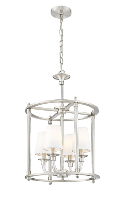Z-Lite 1950-4C-BN Four Light Chandelier, Brushed Nickel