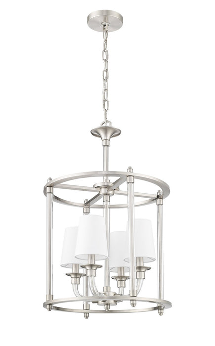 Z-Lite 1950-4C-BN Four Light Chandelier, Brushed Nickel