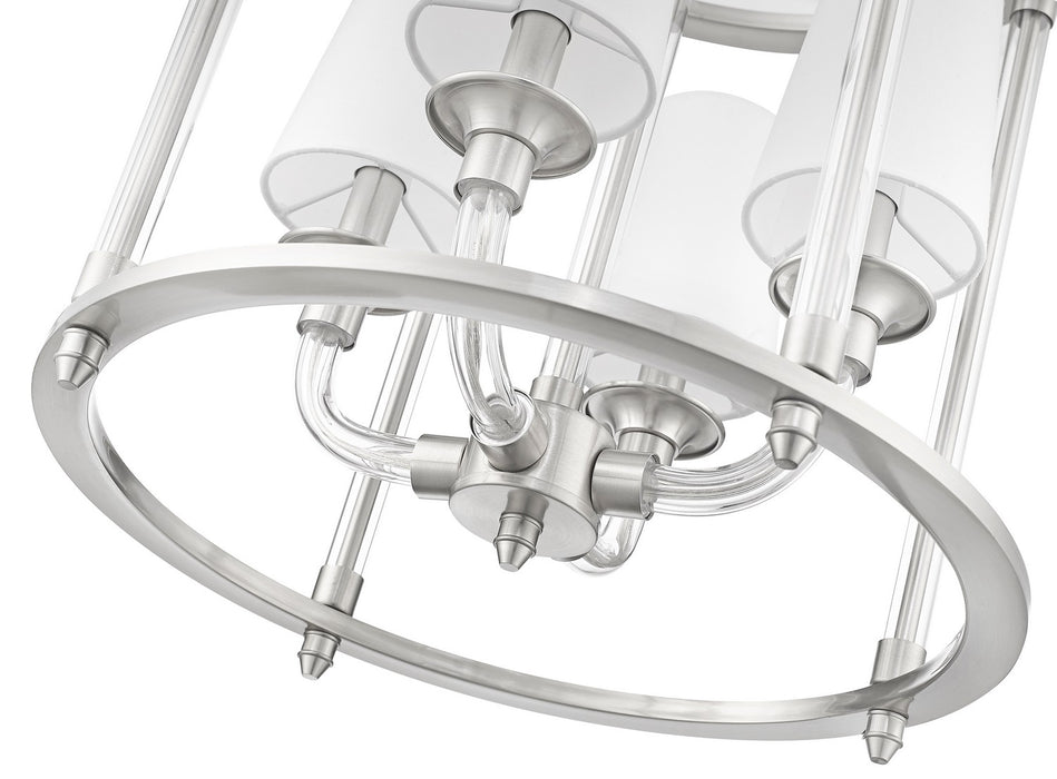 Z-Lite 1950-4C-BN Four Light Chandelier, Brushed Nickel