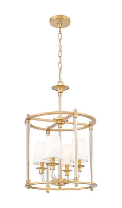 Z-Lite 1950-4C-RB Four Light Chandelier, Rubbed Brass