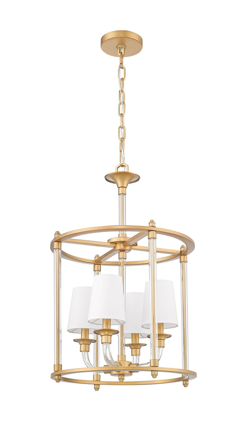 Z-Lite 1950-4C-RB Four Light Chandelier, Rubbed Brass