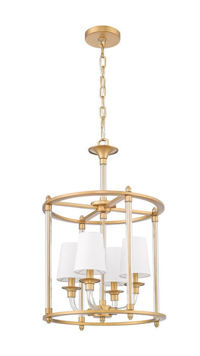 Z-Lite 1950-4C-RB Four Light Chandelier, Rubbed Brass