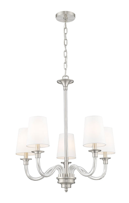 Z-Lite 1950-5BN Five Light Chandelier, Brushed Nickel